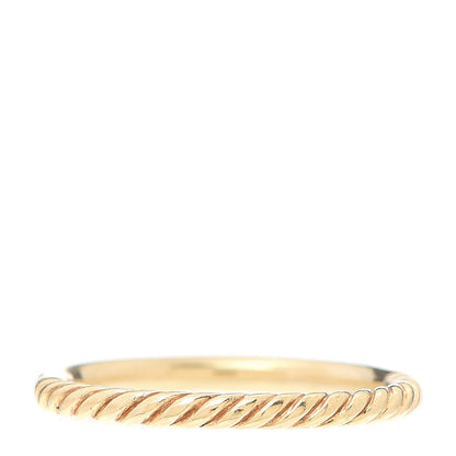 David Yurman 18K Yellow Gold Diamond 2mm Cable Collectibles Band Ring 55 7.25 3 of 5