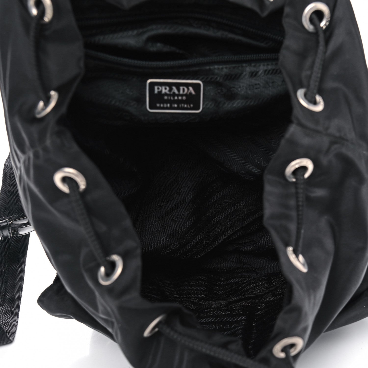 Prada Nylon Vela Medium Backpack Black 4 of 4