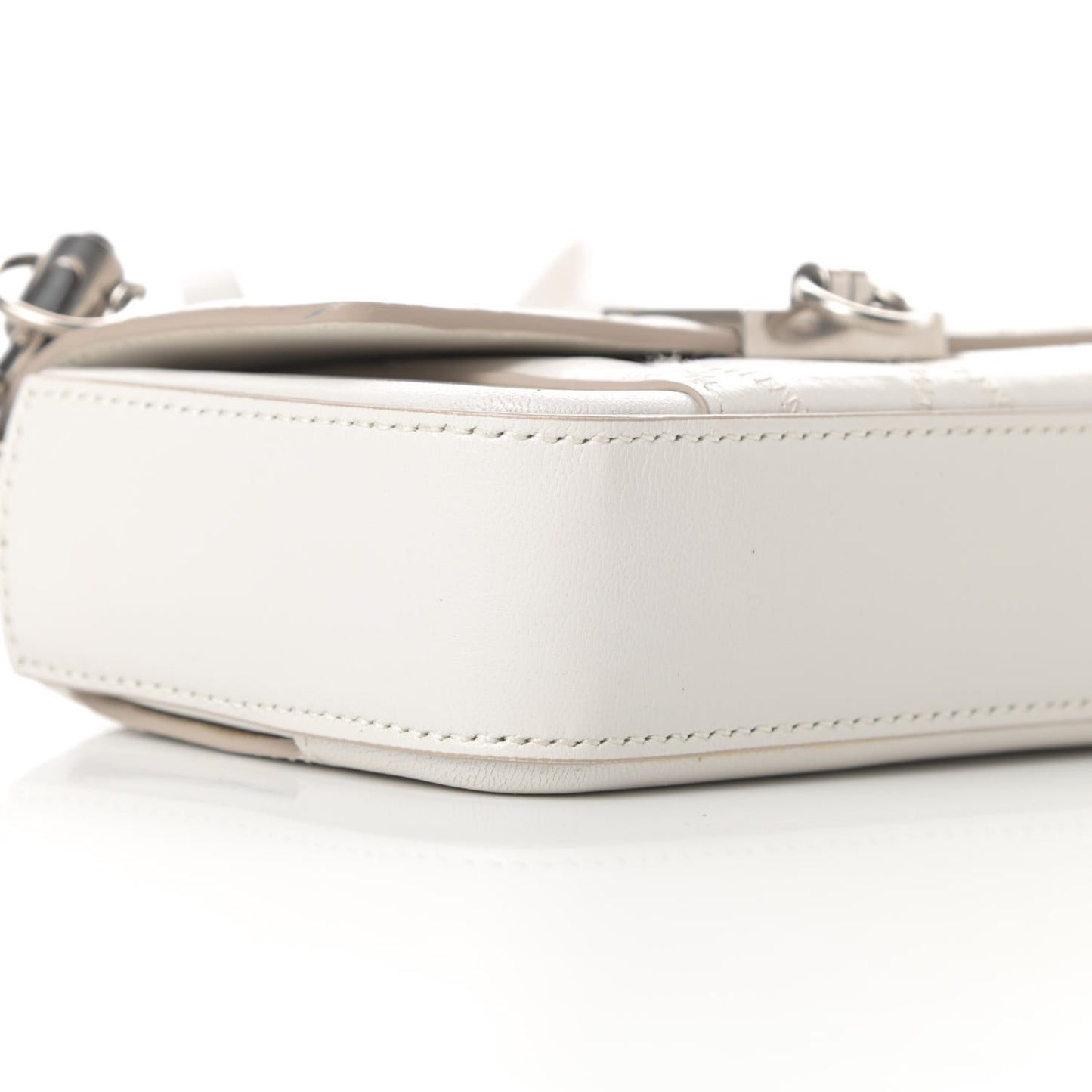 Goatskin Quilted GV3 Mini Pocket Convertible Bag White