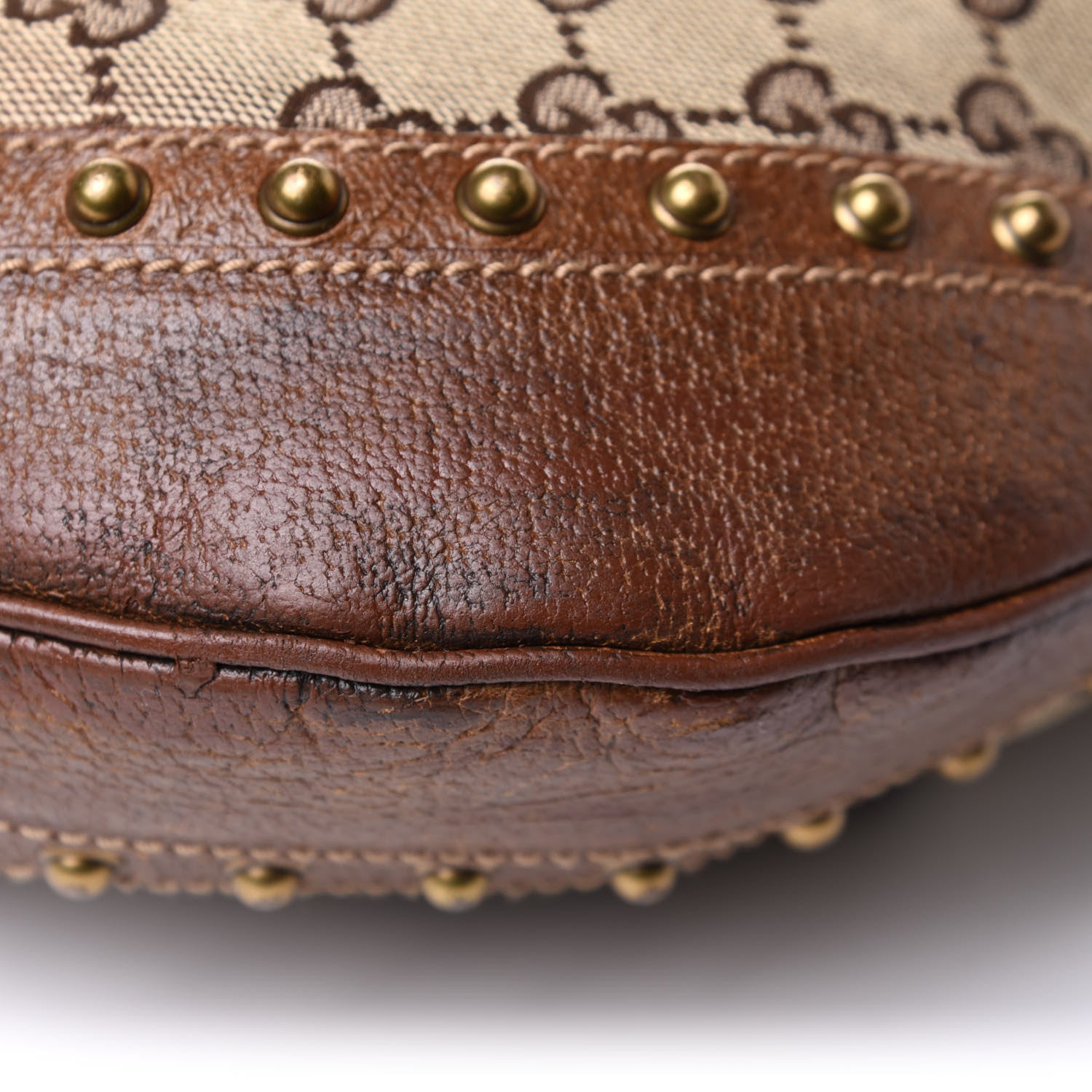 Gucci Monogram Pelham Studded Shoulder Bag Brown 11 of 11