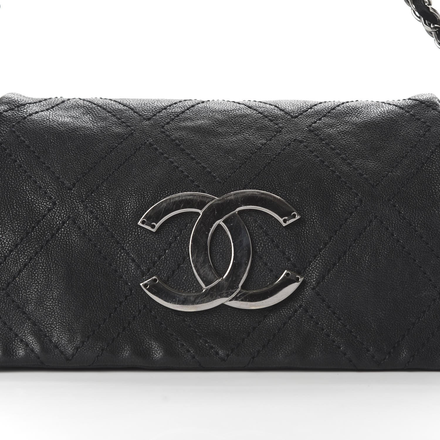 Chanel Calfskin Diamond Stitch Accordion Flap Black 10 of 10