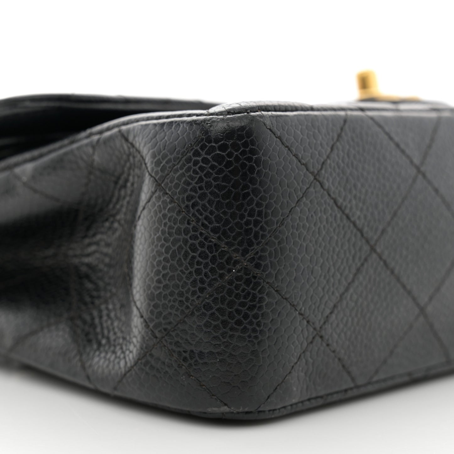 Caviar Quilted Small Double Flap Black