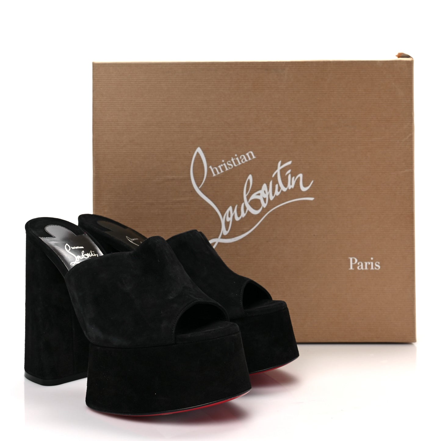 Veau Velours Yazemule 130 Platform Sandals 37.5 Black