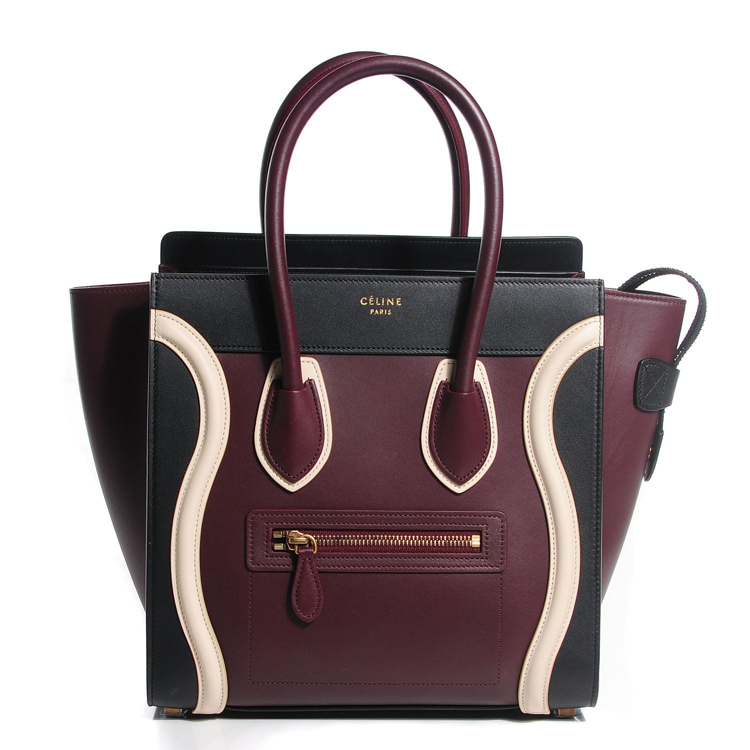 Celine Smooth Calfskin Micro Tri-Color Luggage Burgundy 1 of 8