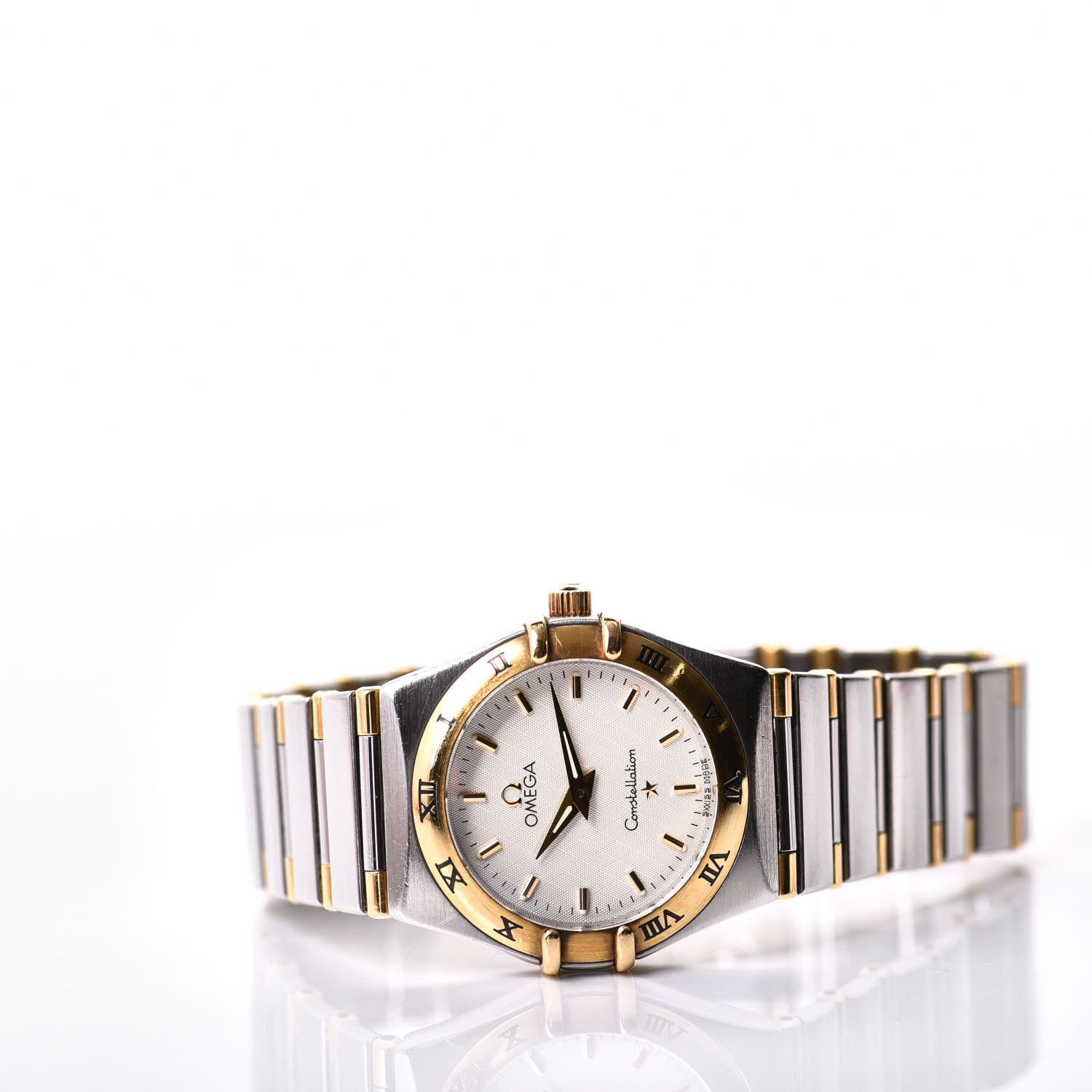 Omega Stainless Steel 18K Yellow Gold 25mm Constellation Quartz Watch White 1272.30 2 of 6
