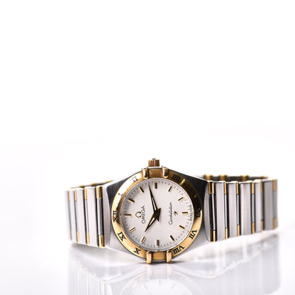 Omega Stainless Steel 18K Yellow Gold 25mm Constellation Quartz Watch White 1272.30 2 of 6