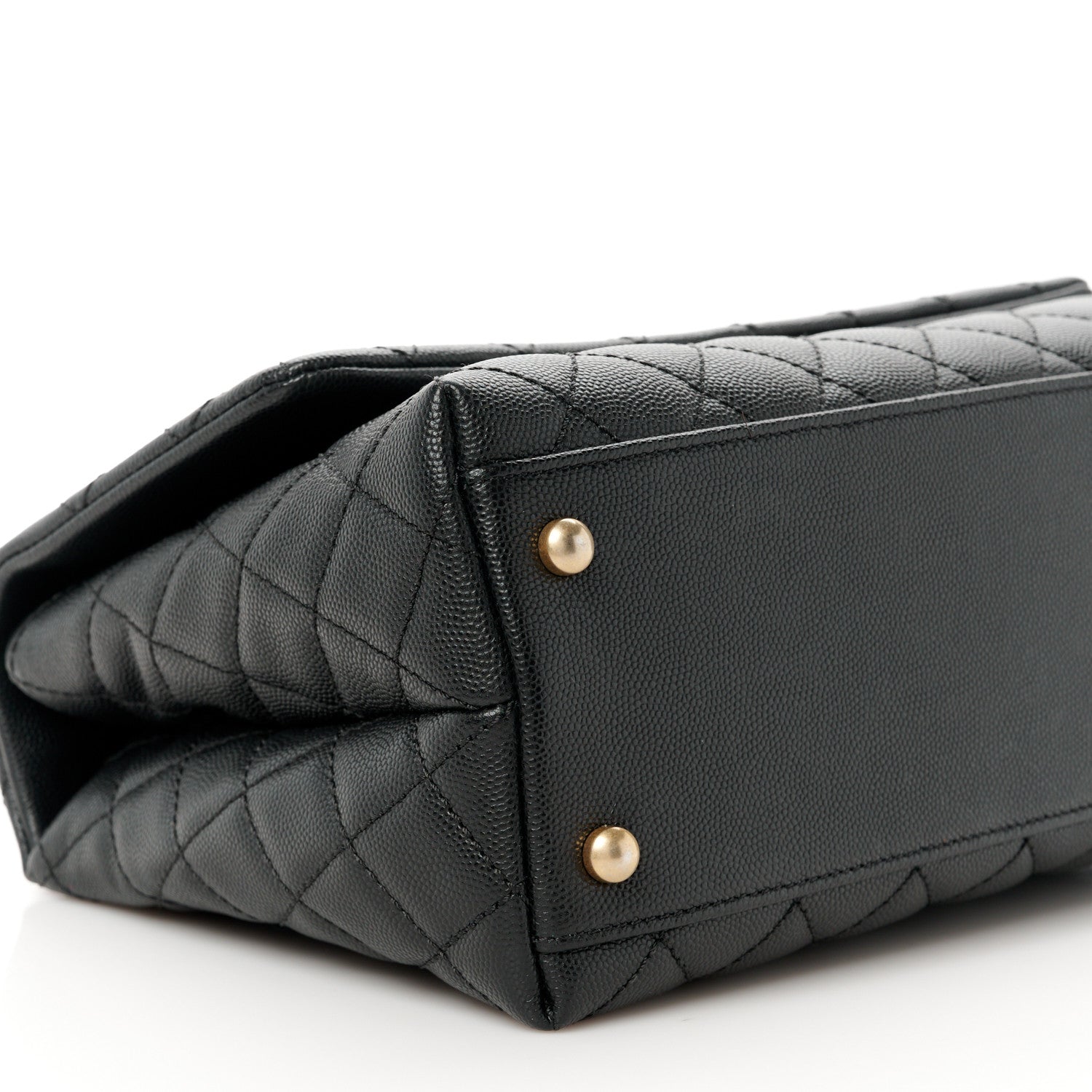 Chanel Caviar Lizard Embossed Quilted Small Coco Handle Flap Black 10 of 12