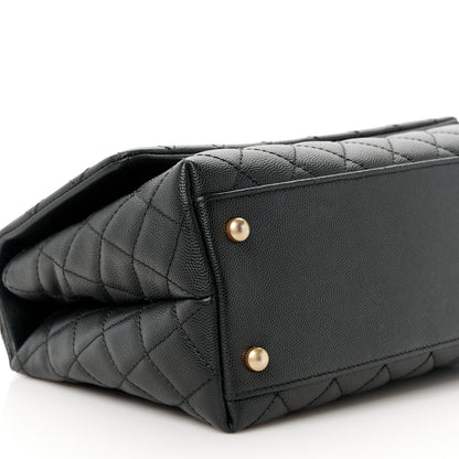 Chanel Caviar Lizard Embossed Quilted Small Coco Handle Flap Black 10 of 12