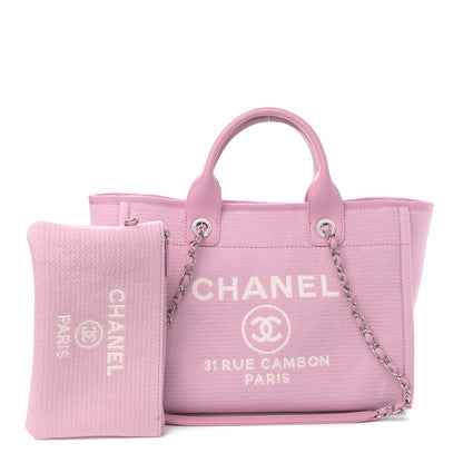 Chanel Mixed Fibers Small Deauville Tote Pink 1 of 11