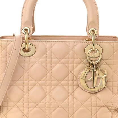 Christian Dior Lambskin Cannage Medium Lady Dior Beige 8 of 11