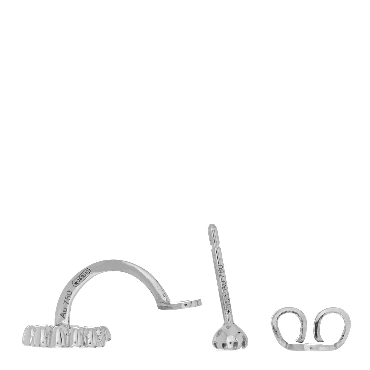 18K White Gold Diamond Running G Single Earring