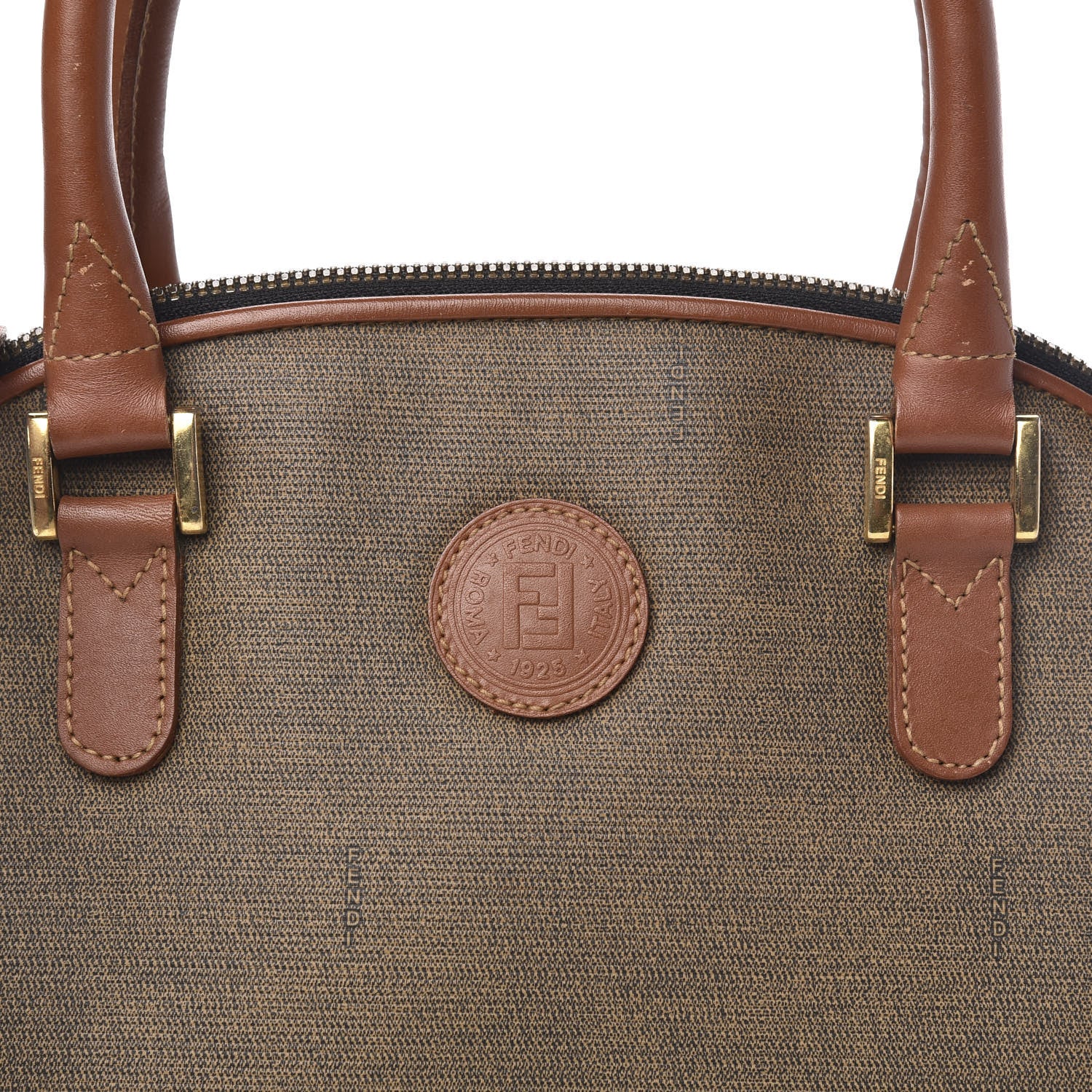 Fendi Nappa Canvas Top Handle Bag Brown 13 of 13