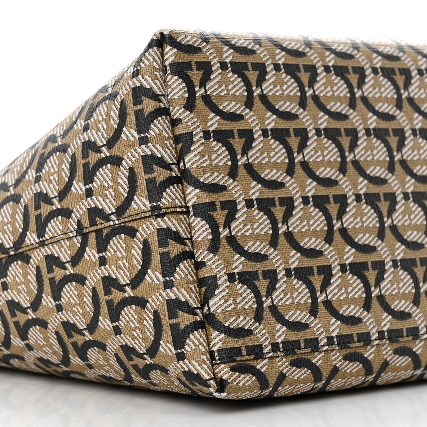 Canvas Calfskin Gancini Bag Black