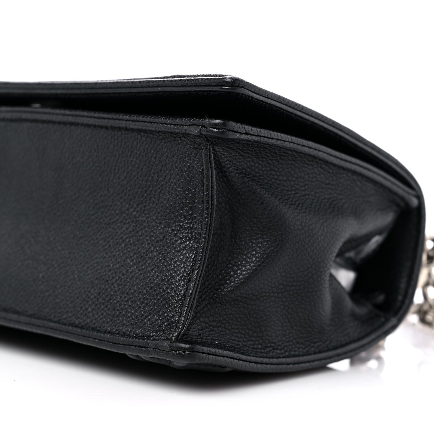 Grained Calfskin Small Diorama Flap Bag Black