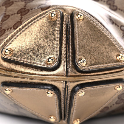 Gucci Crystal Monogram Medium Indy Top Handle Bag Gold 8 of 15