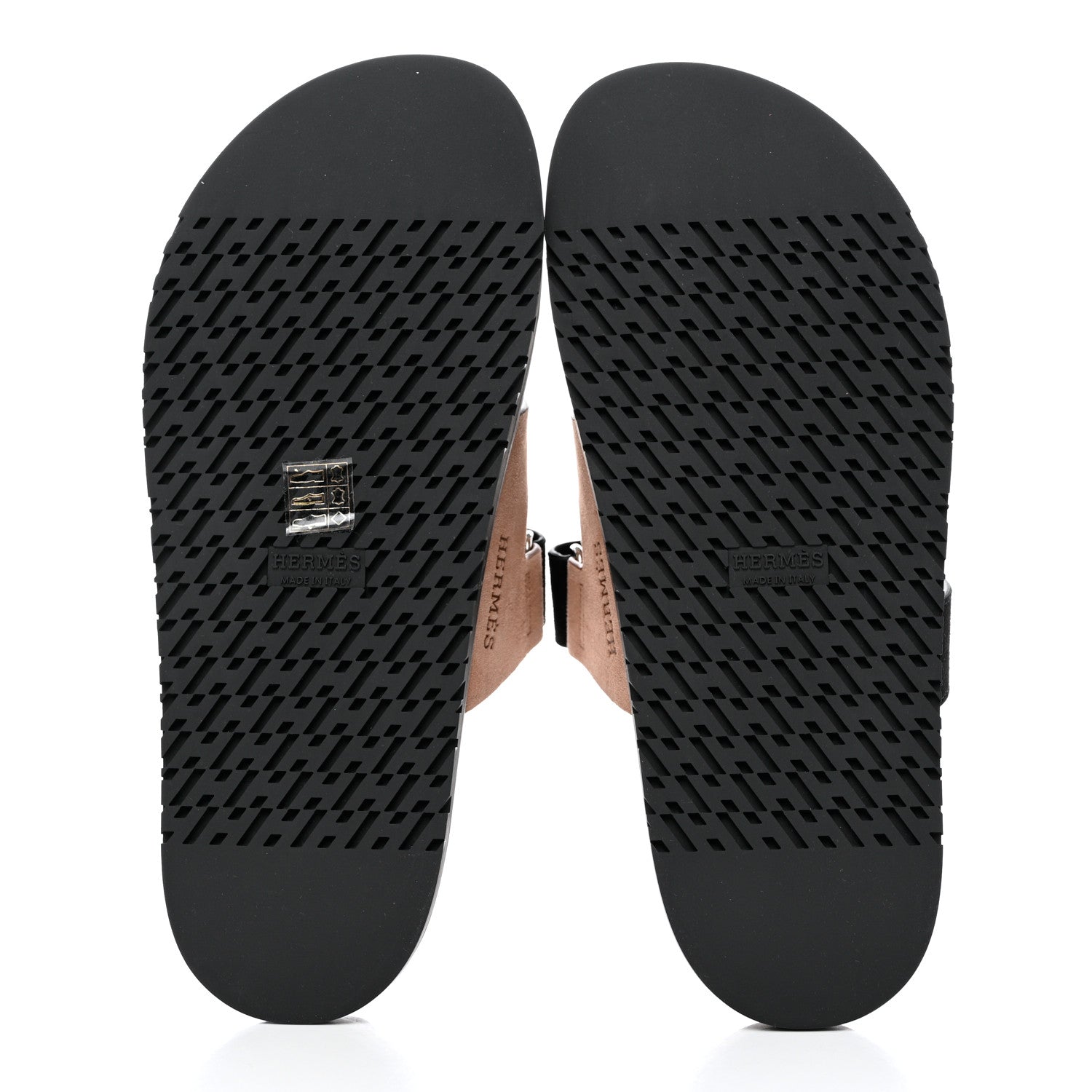 Hermes Suede Goatskin Womens Chypre Sandals 40 Beige Black 5 of 9