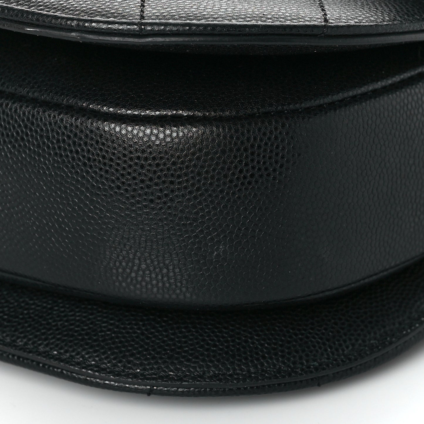 Caviar Quilted Moon Messenger Black