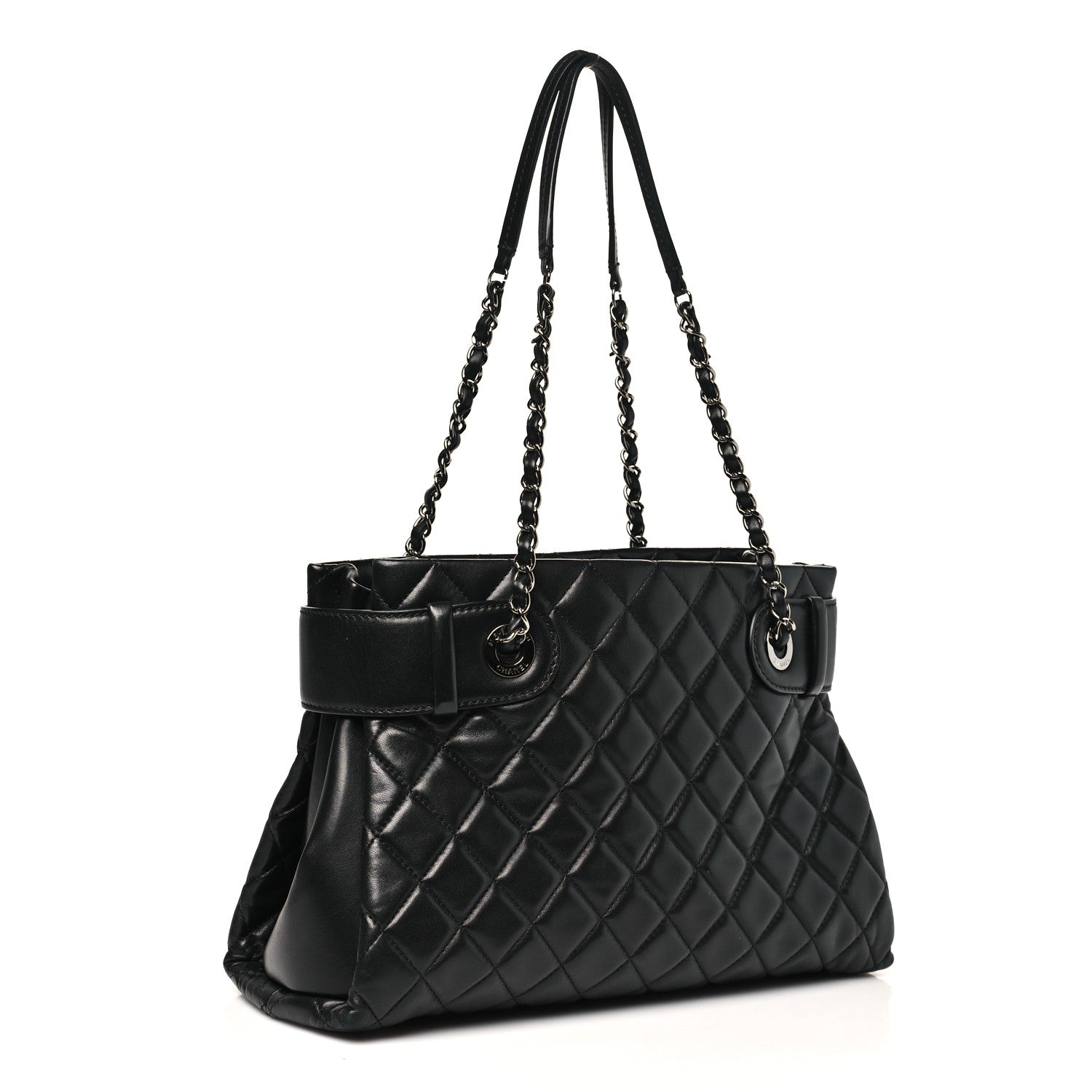 Chanel Lambskin Quilted Small Coco Loop Tote Black 3 of 10