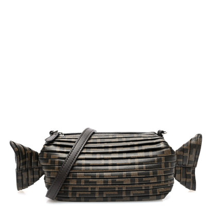 Fendi Glazed Fabric FF Pleated Candy Bag Brown 1 of 10