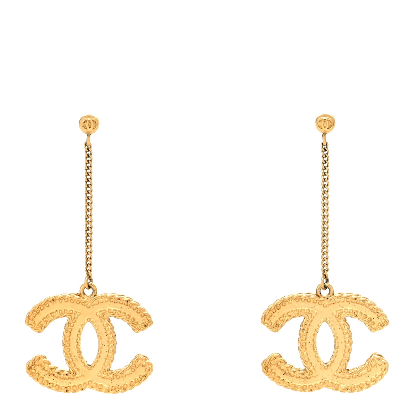 CC Drop Earrings Matte Gold