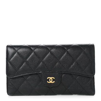 Chanel Caviar Quilted Large Flap Wallet Black 1 of 10