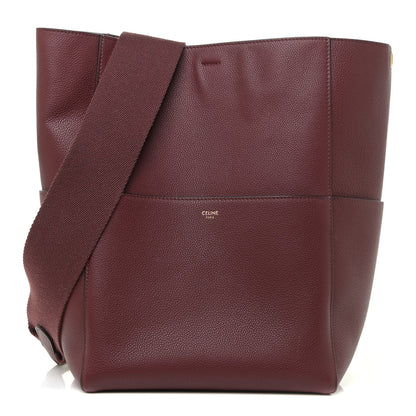 Celine Soft Grained Calfskin Sangle Bucket Bag Burgundy 1 of 13