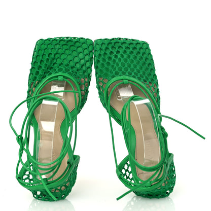 Bottega Veneta Mesh Nappa Stretch Ankle Tie 90mm Sandals 39.5 Grass 2 of 14