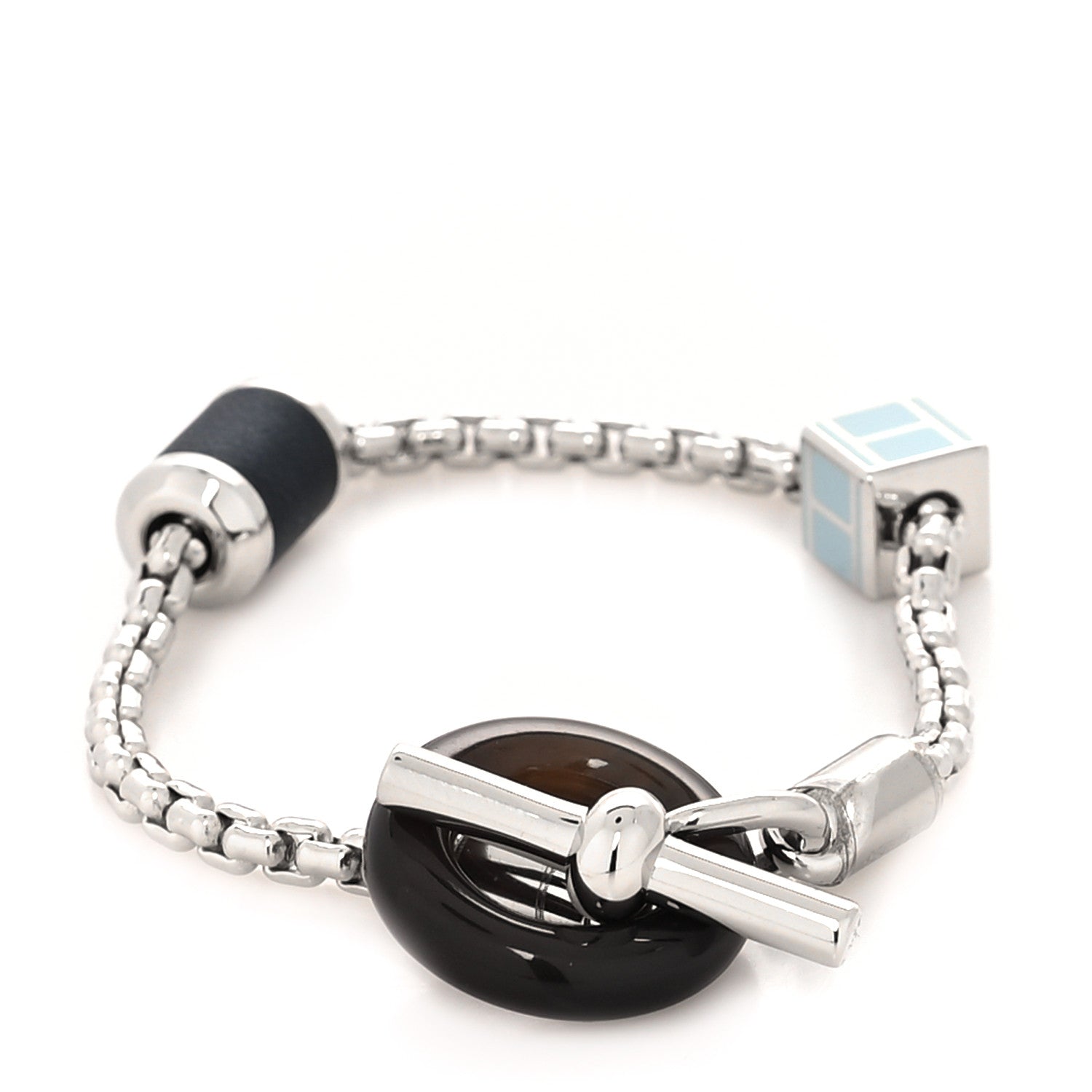 Hermes Palladium Swift Buffalo Horn Meli-Melo Bracelet 1246717