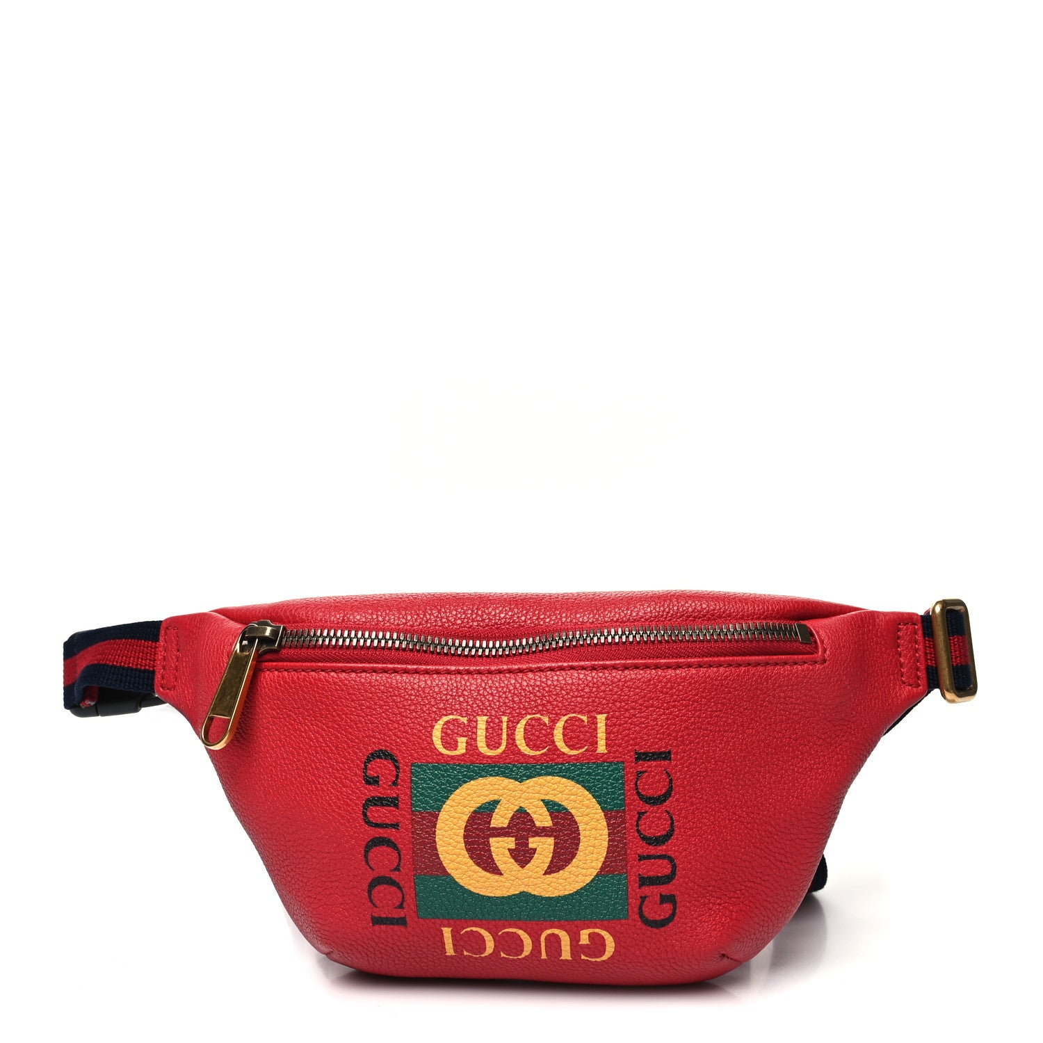 Gucci Grained Calfskin Small Logo Belt Bag Hibiscus Red 1 of 10