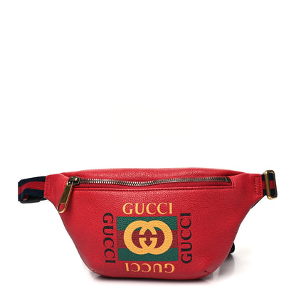 Gucci Grained Calfskin Small Logo Belt Bag Hibiscus Red 1 of 10