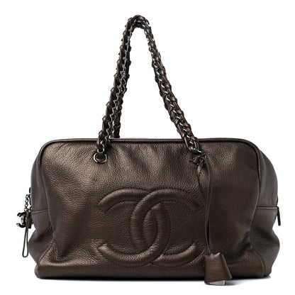 Chanel Metallic Deerskin Large Luxe Ligne Bowler Bronze 1 of 15
