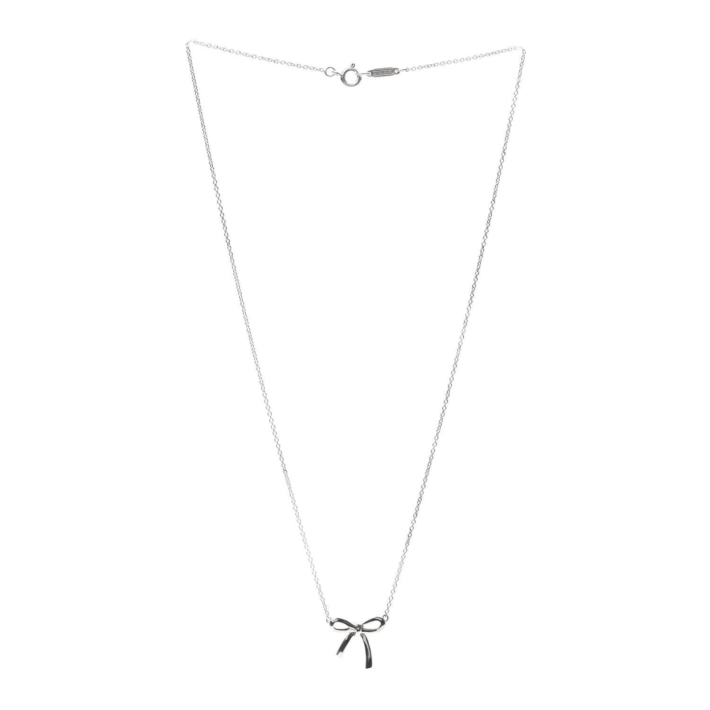 Sterling Silver Small Bow Pendant Necklace