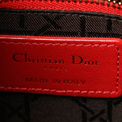 Christian Dior Lambskin Cannage Mini Lady Dior Red 5 of 9