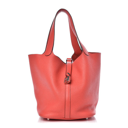 Hermes Taurillon Clemence Picotin Lock 22 MM Rose Jaipur 1 of 9