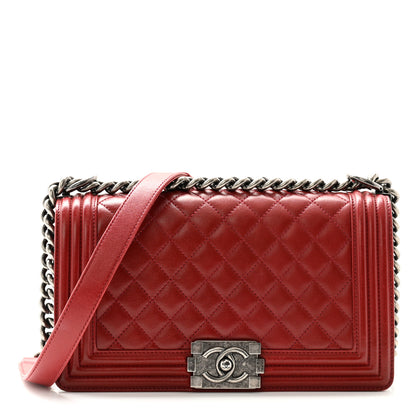 Chanel Lambskin Quilted Medium Boy Flap Red 1 of 13