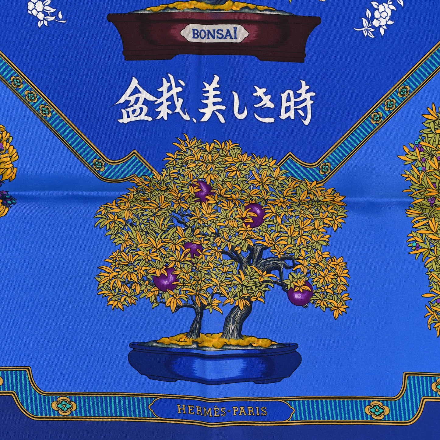 Silk Les Beaux Jours de Bonsai Scarf 90 Bleu