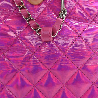 Chanel Iridescent Mirror Goatskin Hook Card Holder Fuchsia 10 of 11