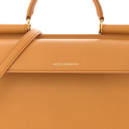 Dolce & Gabbana DOLCE GABBANA Vitello Morbido Small Sicily 62 Bag Light Brown 9 of 11