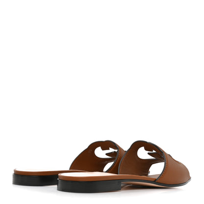Gucci Cosmos Softy Calfskin Interlocking G Cut Out Slide Sandals 39 Cuir 5 of 8
