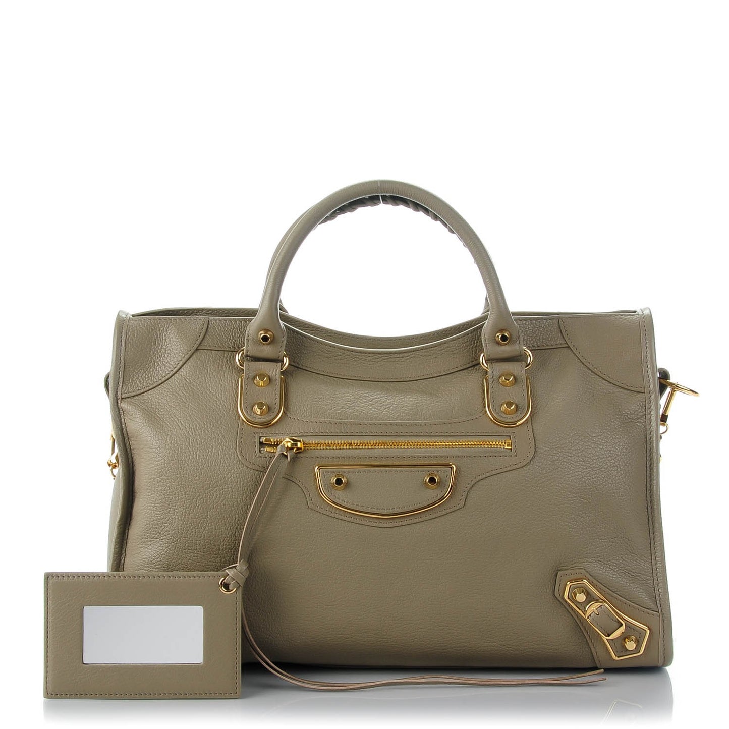 Chevre Gold Metallic Edge Hardware City Beige Liege