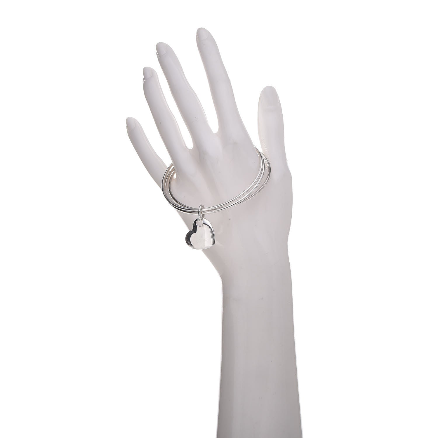 Tiffany Sterling Silver Heart Triple Bangle Bracelet 2 of 6