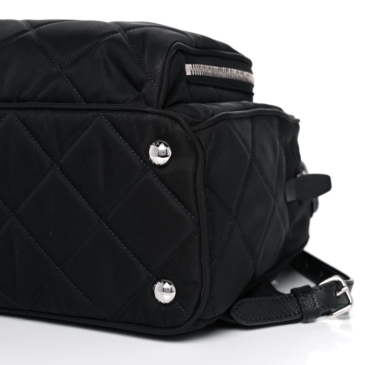 Nylon Tessuto Impuntu Quilted Backpack Black