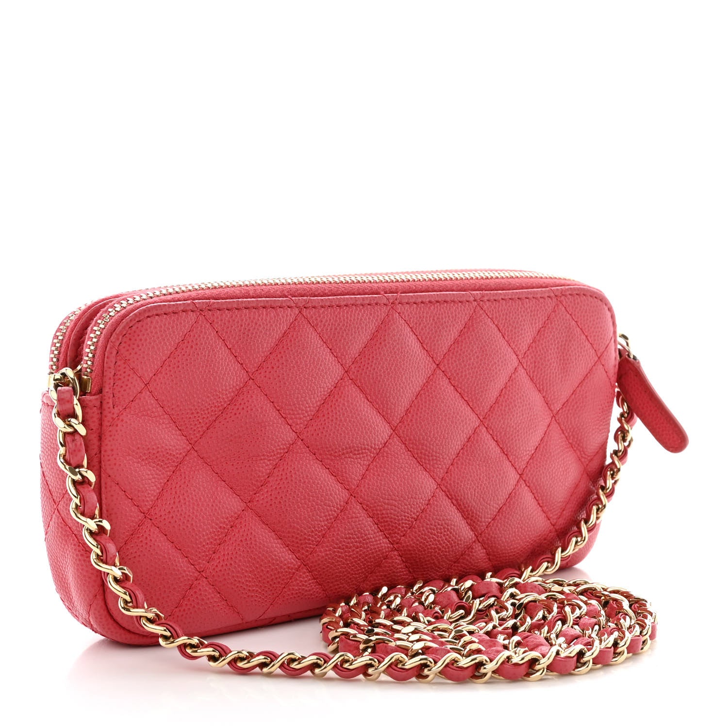 Chanel Caviar Quilted Small Clutch With Chain Pink 3 of 17