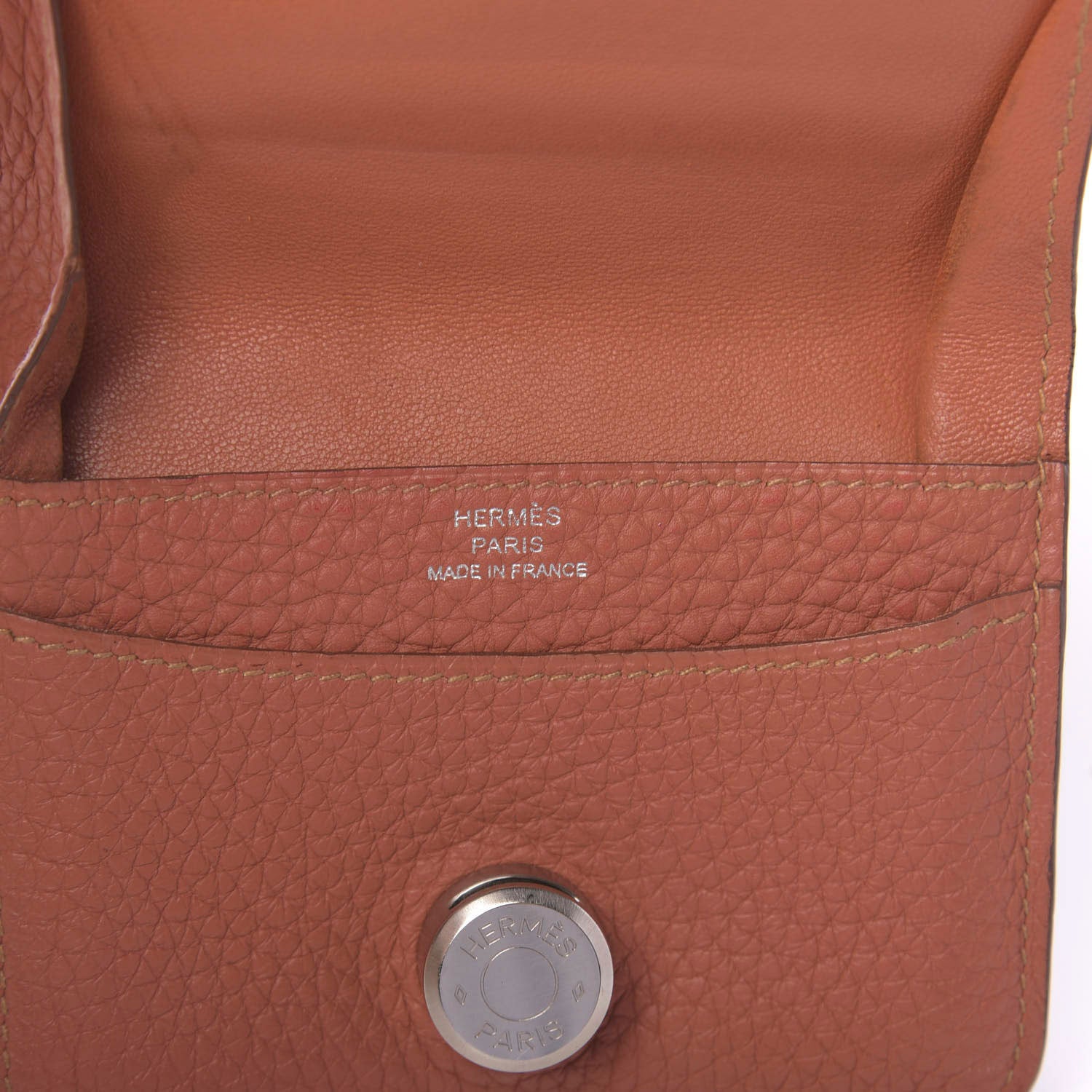 Hermes Taurillon Clemence Dogon Card Case Rose Thè 7 of 8