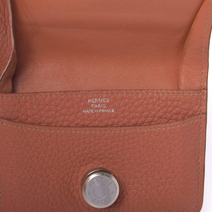 Hermes Taurillon Clemence Dogon Card Case Rose Thè 7 of 8