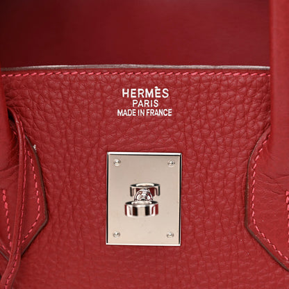 Hermes Taurillon Clemence Birkin 35 Rouge Vif 6 of 11