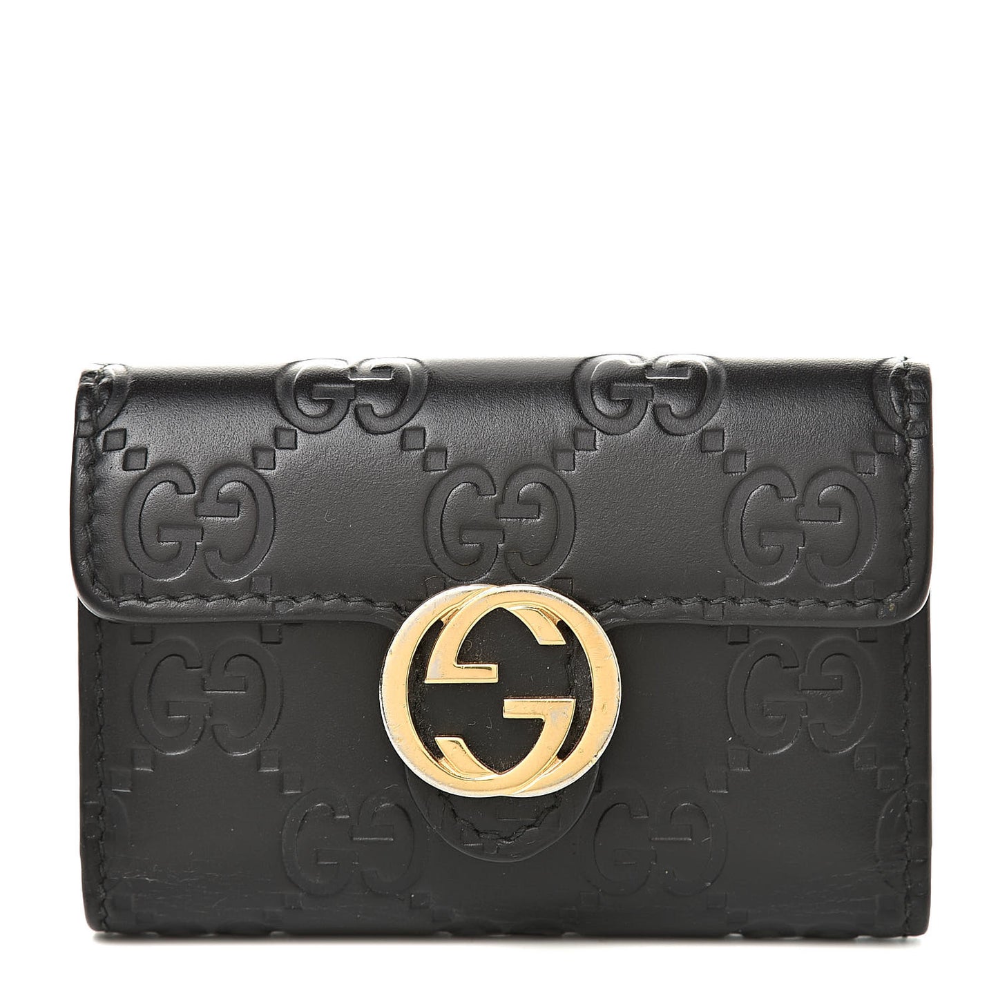 Guccissima Icon Signature 6 Key Holder Case Black