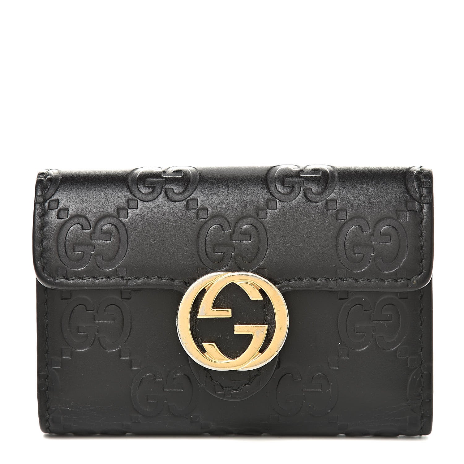 Gucci Guccissima Icon Signature 6 Key Holder Case Black 1 of 11