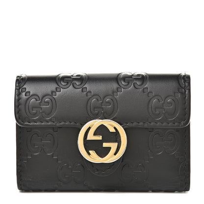 Gucci Guccissima Icon Signature 6 Key Holder Case Black 1 of 11