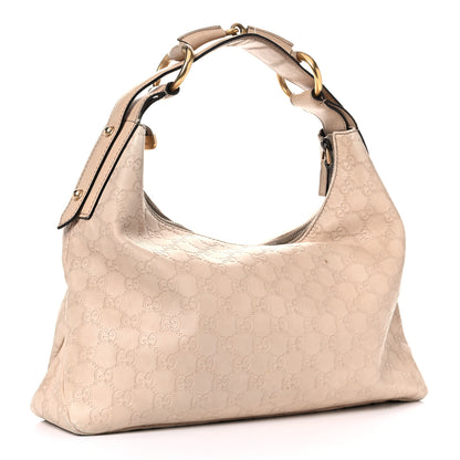 Gucci Guccissima Medium Horsebit Chain Hobo Winter Rose 3 of 23